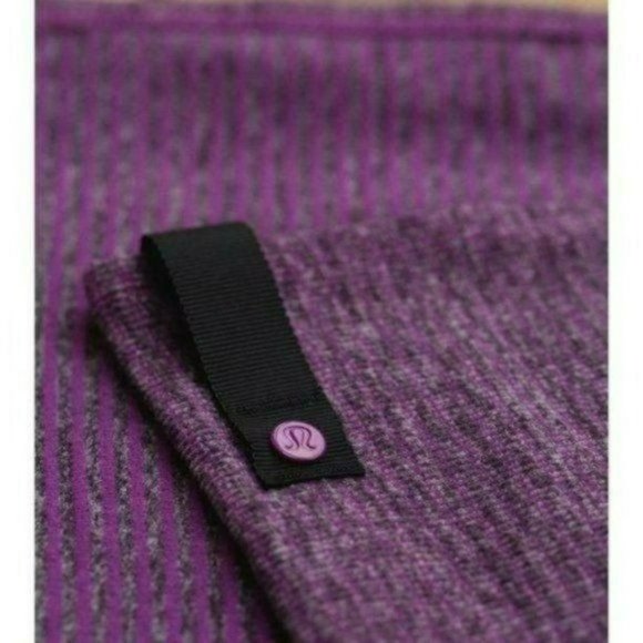 Lululemon Vinyasa Scarf Mini Check Pique Ultra Violet Heathered Black New - Picture 2 of 3